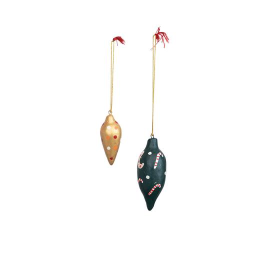Hello Honey® Hand-Painted Paper Mache Bulb Ornament Set